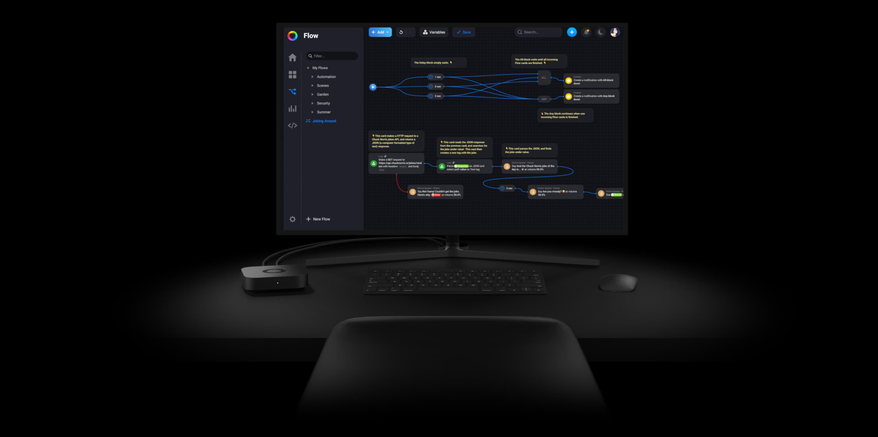 Homey pro mini advanced flows